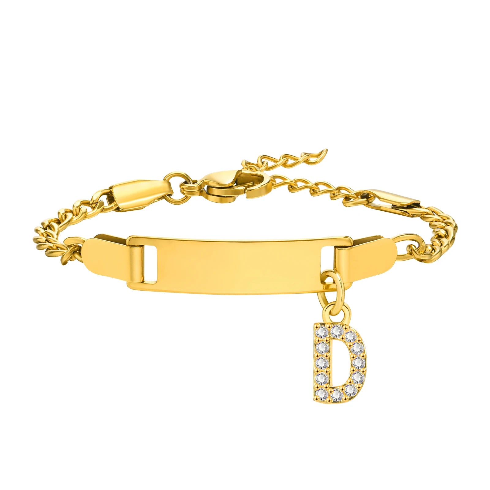 Personalisiertes Armband mit Gravur & Buchstaben-Anhänger ✨ | Wunschname & Initiale A–Z