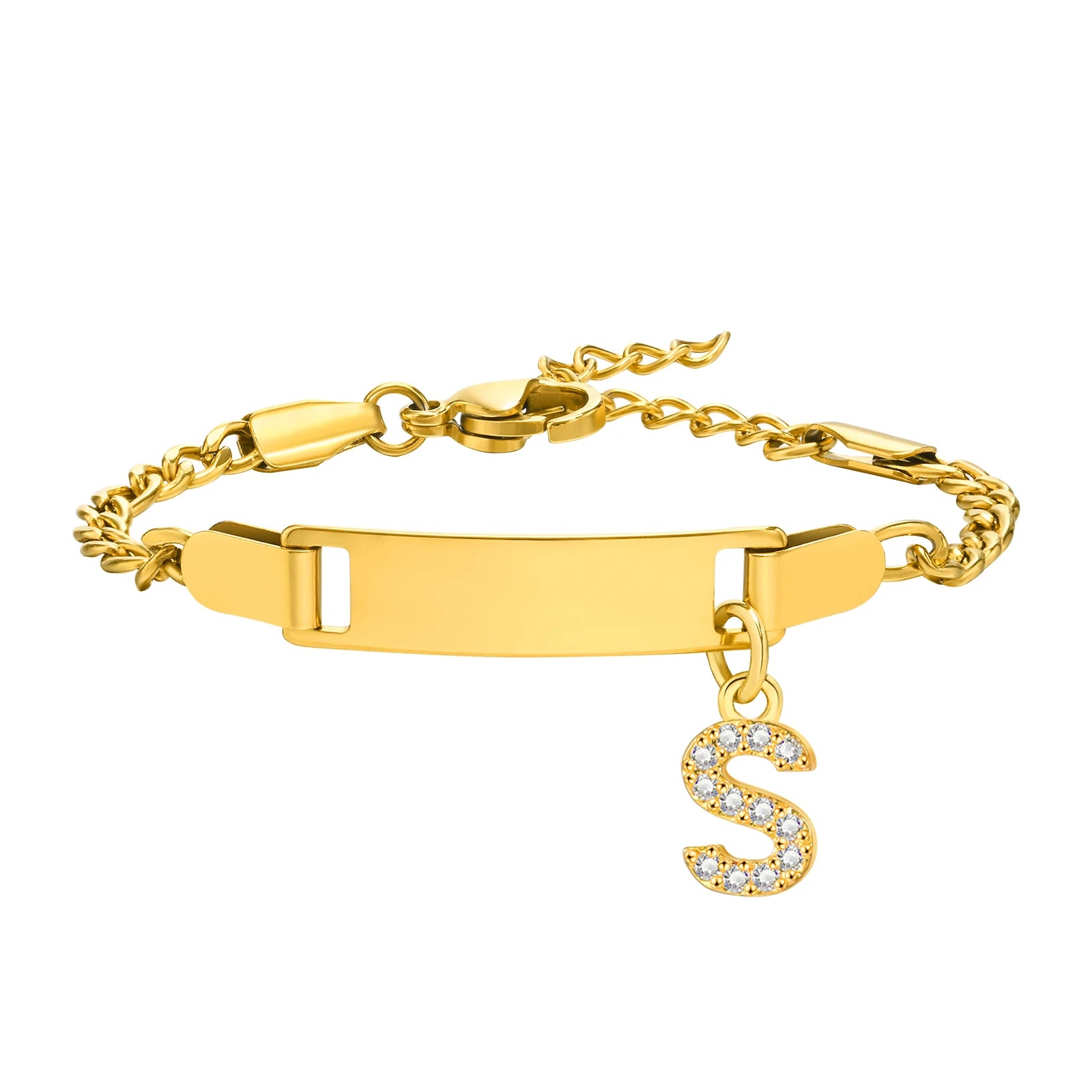 Personalisiertes Armband mit Gravur & Buchstaben-Anhänger ✨ | Wunschname & Initiale A–Z
