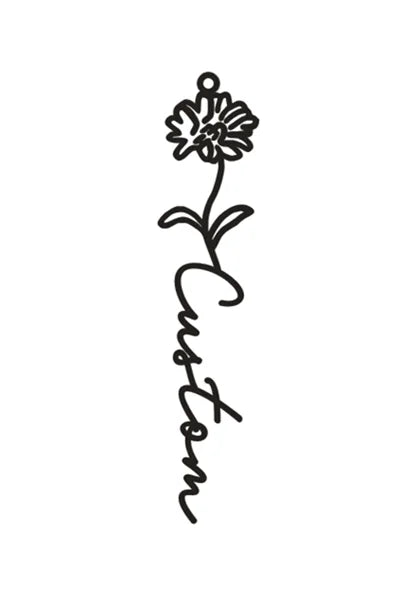 Personalisierte Namenskette mit Geburtsblume – Edelstahl Anhänger mit Wunschname