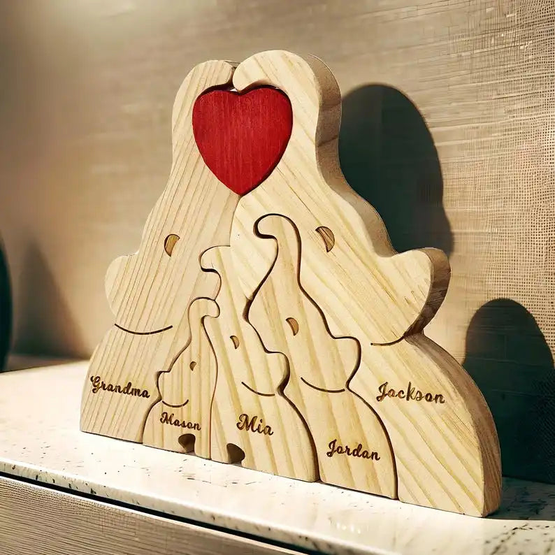 Personalisierte Holzfamilie mit Herz – Ein Symbol der Liebe & Verbundenheit