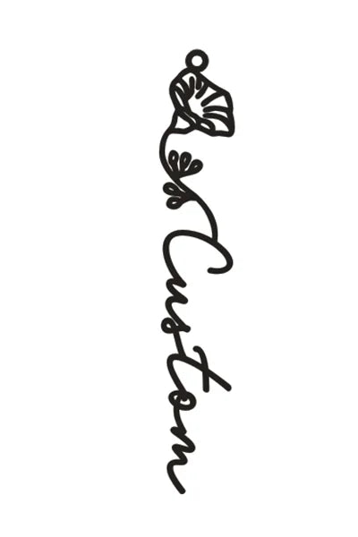 Personalisierte Namenskette mit Geburtsblume – Edelstahl Anhänger mit Wunschname