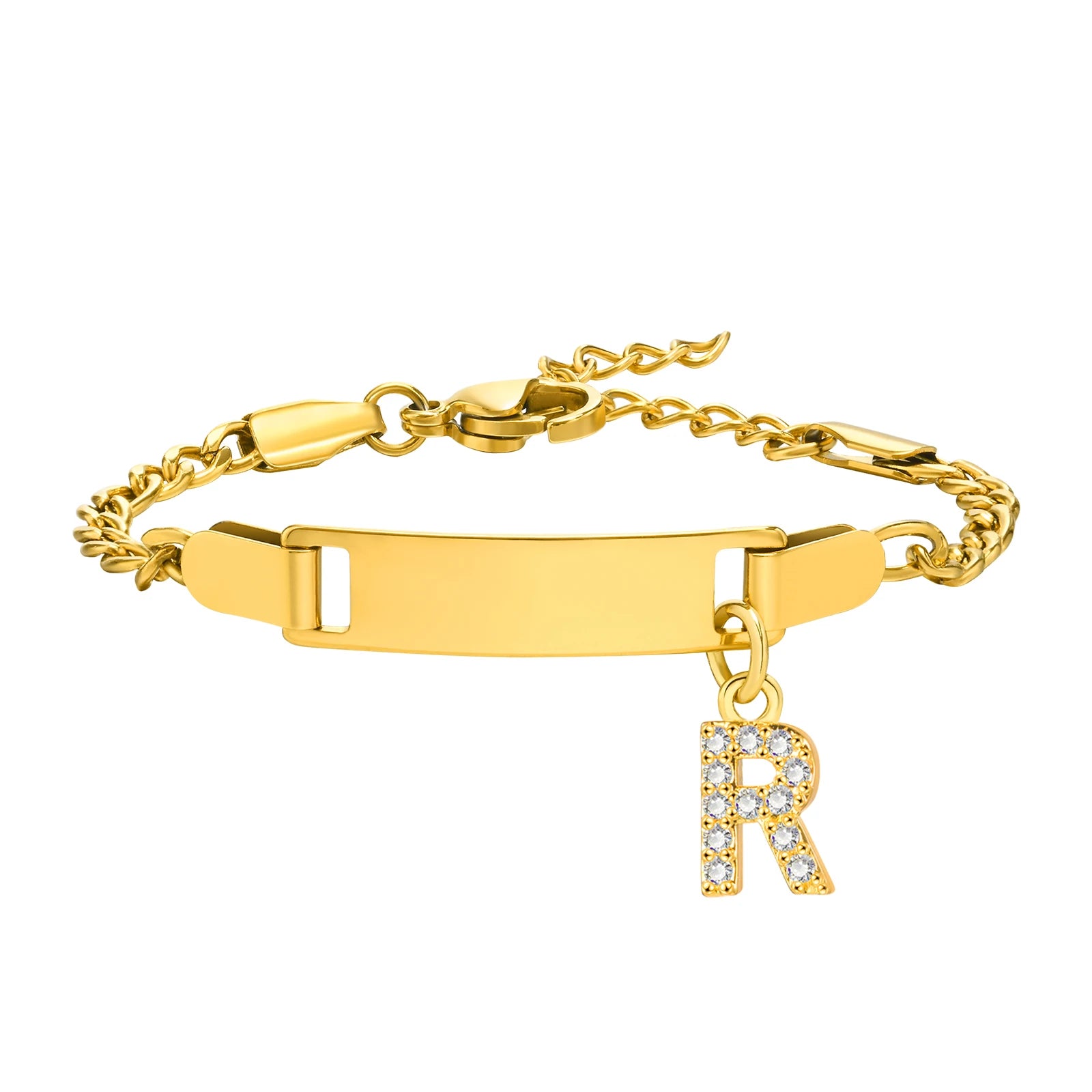 Personalisiertes Armband mit Gravur & Buchstaben-Anhänger ✨ | Wunschname & Initiale A–Z