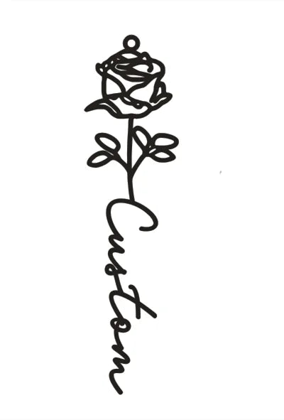 Personalisierte Namenskette mit Geburtsblume – Edelstahl Anhänger mit Wunschname