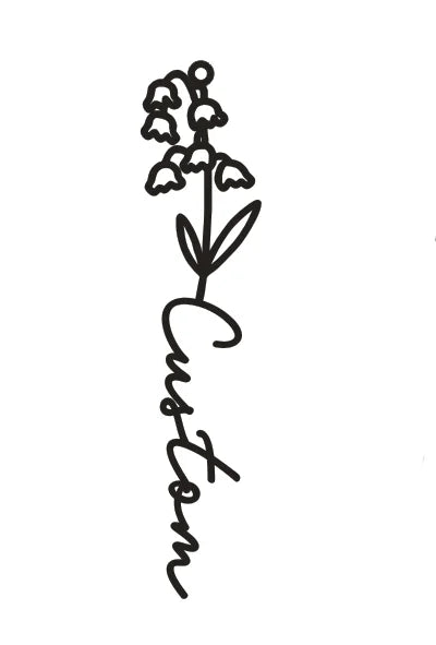 Personalisierte Namenskette mit Geburtsblume – Edelstahl Anhänger mit Wunschname