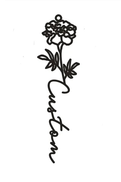 Personalisierte Namenskette mit Geburtsblume – Edelstahl Anhänger mit Wunschname