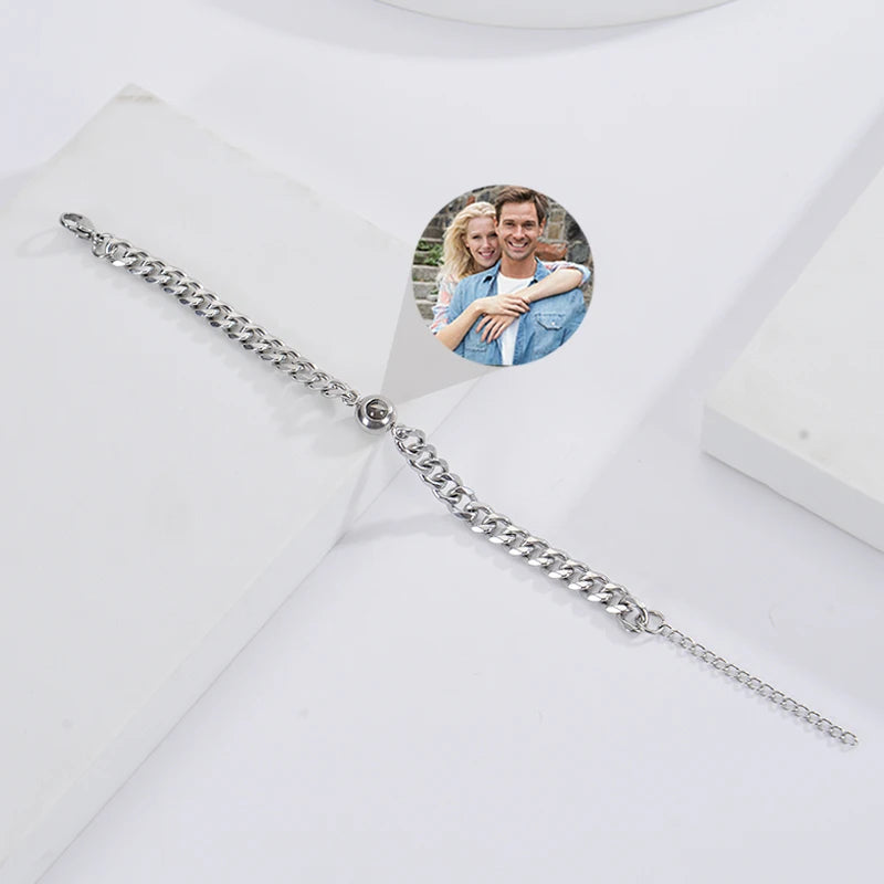 Personalisierbares Foto-Projektionsarmband – Dein Bild im Inneren 💖 | In Silber, Gold, Roségold & Schwarz