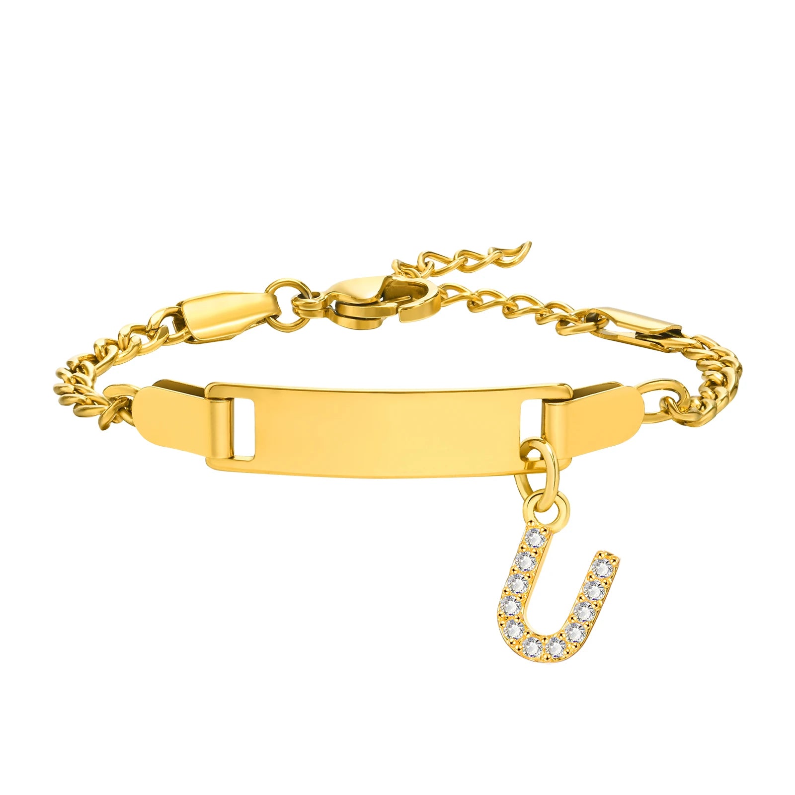 Personalisiertes Armband mit Gravur & Buchstaben-Anhänger ✨ | Wunschname & Initiale A–Z