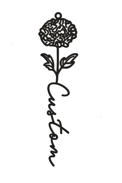 Personalisierte Namenskette mit Geburtsblume – Edelstahl Anhänger mit Wunschname