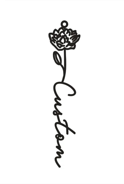 Personalisierte Namenskette mit Geburtsblume – Edelstahl Anhänger mit Wunschname
