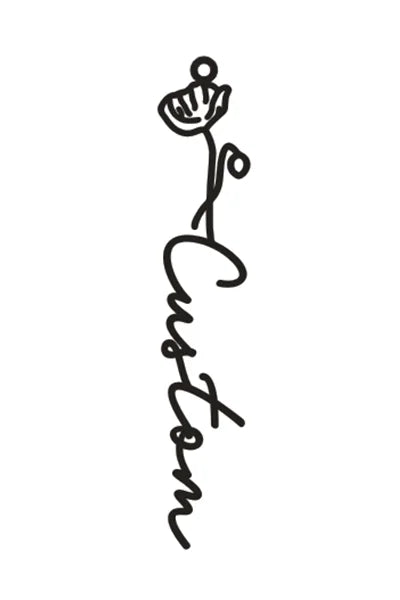 Personalisierte Namenskette mit Geburtsblume – Edelstahl Anhänger mit Wunschname