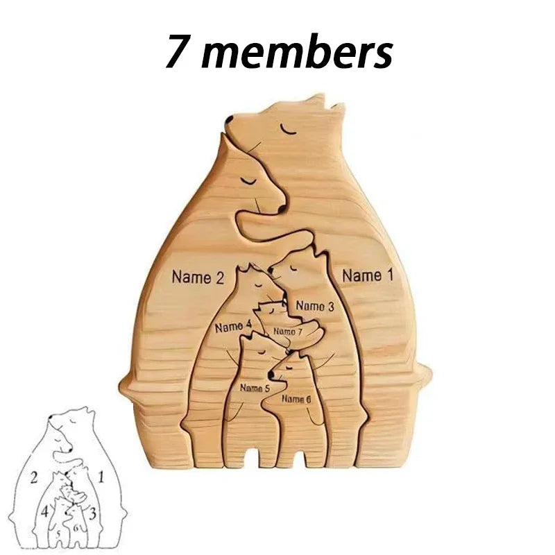 Familienliebe in Holz – Individuell graviert mit euren Namen