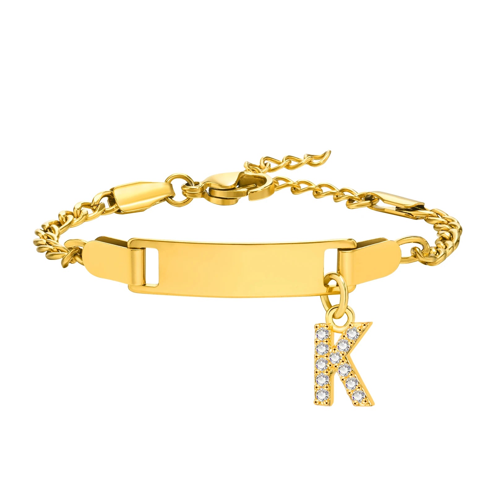 Personalisiertes Armband mit Gravur & Buchstaben-Anhänger ✨ | Wunschname & Initiale A–Z