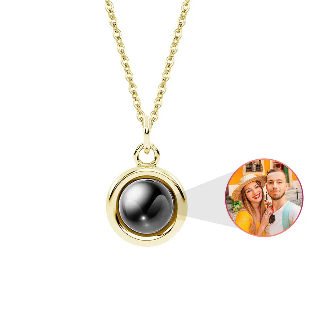 Personalisierte Foto-Projektionskette – Dein Bild im Inneren 💖 | In Silber, Gold & Roségold | 4 Designs