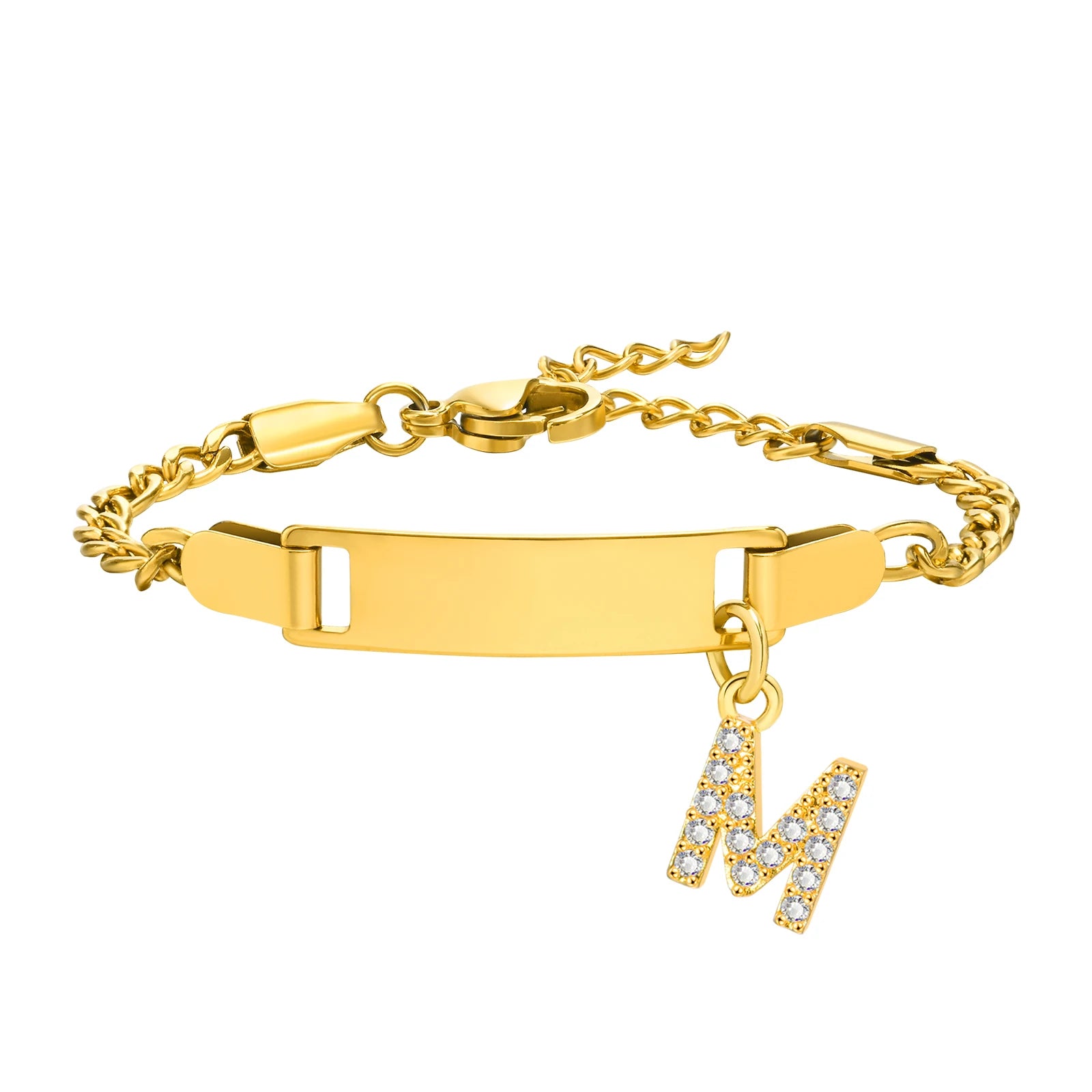 Personalisiertes Armband mit Gravur & Buchstaben-Anhänger ✨ | Wunschname & Initiale A–Z