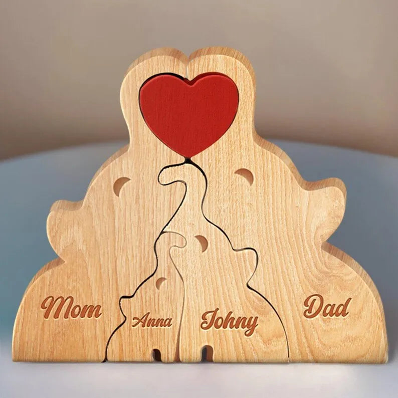 Personalisierte Holzfamilie mit Herz – Ein Symbol der Liebe & Verbundenheit