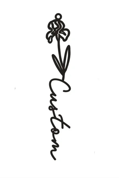 Personalisierte Namenskette mit Geburtsblume – Edelstahl Anhänger mit Wunschname