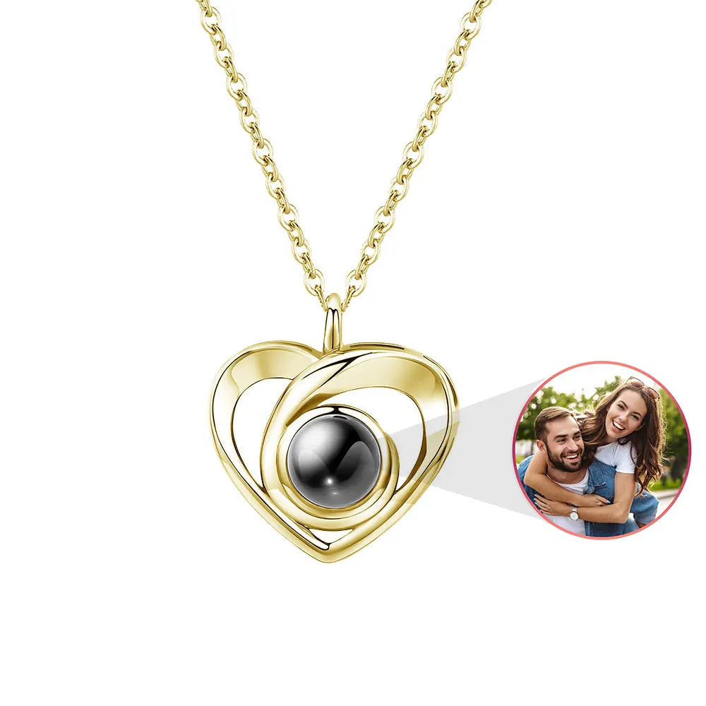Personalisierte Foto-Projektionskette – Dein Bild im Inneren 💖 | In Silber, Gold & Roségold | 4 Designs