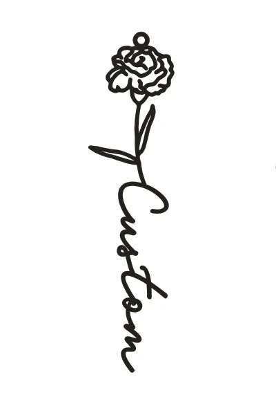 Personalisierte Namenskette mit Geburtsblume – Edelstahl Anhänger mit Wunschname
