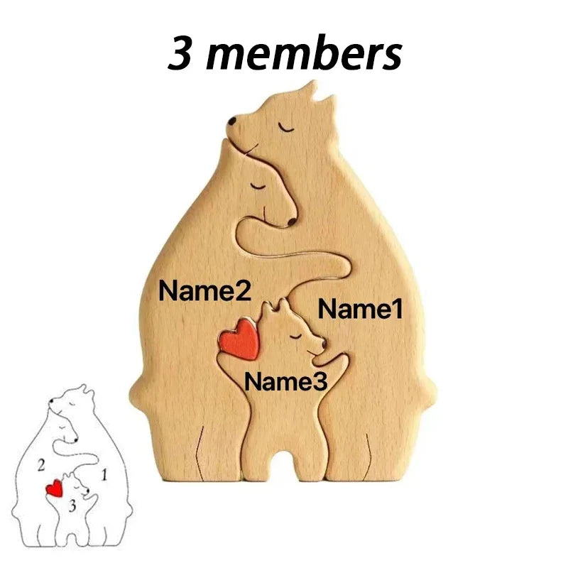 Familienliebe in Holz – Individuell graviert mit euren Namen