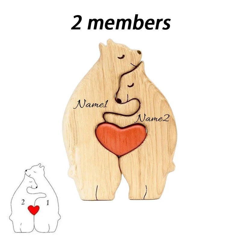 Familienliebe in Holz – Individuell graviert mit euren Namen