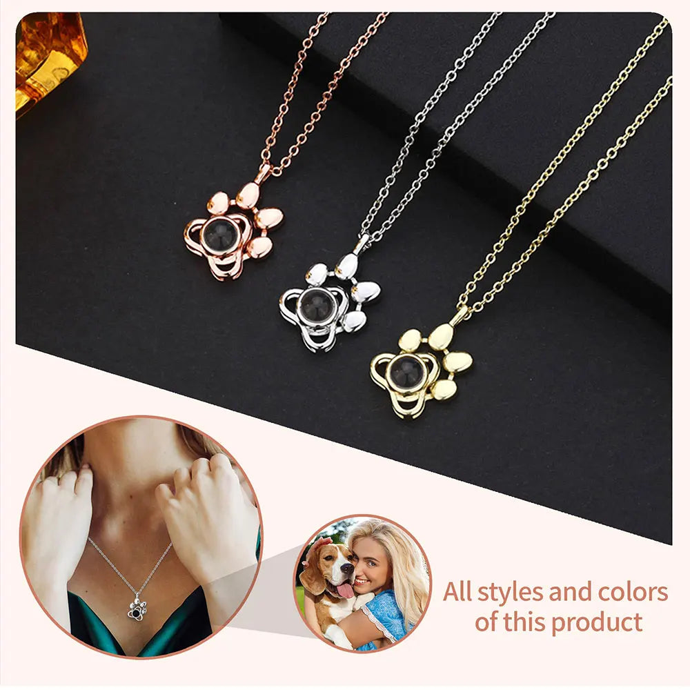 Personalisierte Foto-Projektionskette – Dein Bild im Inneren 💖 | In Silber, Gold & Roségold | 4 Designs