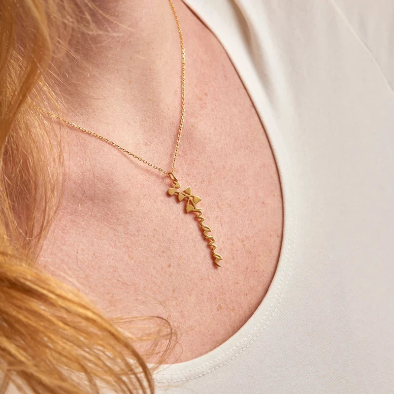 Personalisierte Namenskette mit Geburtsblume – Edelstahl Anhänger mit Wunschname