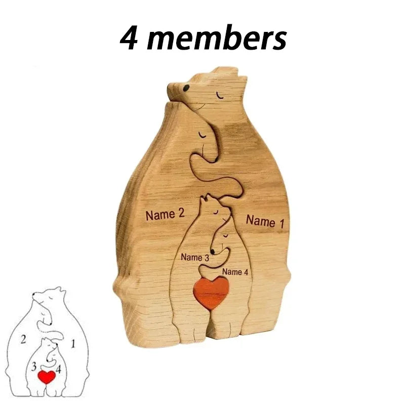 Familienliebe in Holz – Individuell graviert mit euren Namen