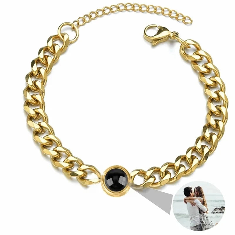 Personalisierbares Foto-Projektionsarmband – Dein Bild im Inneren 💖 | In Silber, Gold, Roségold & Schwarz