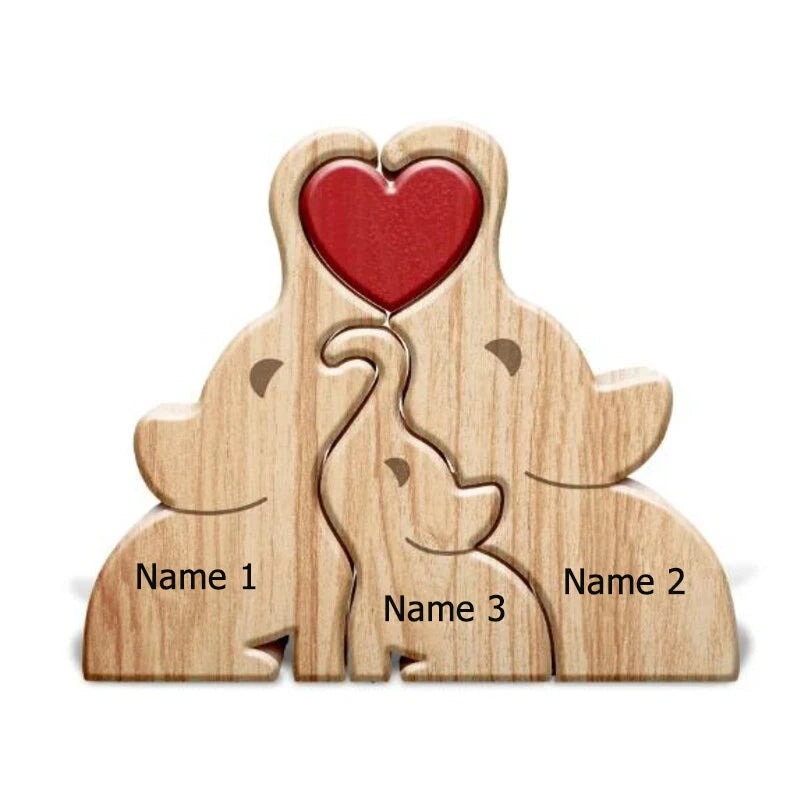 Personalisierte Holzfamilie mit Herz – Ein Symbol der Liebe & Verbundenheit