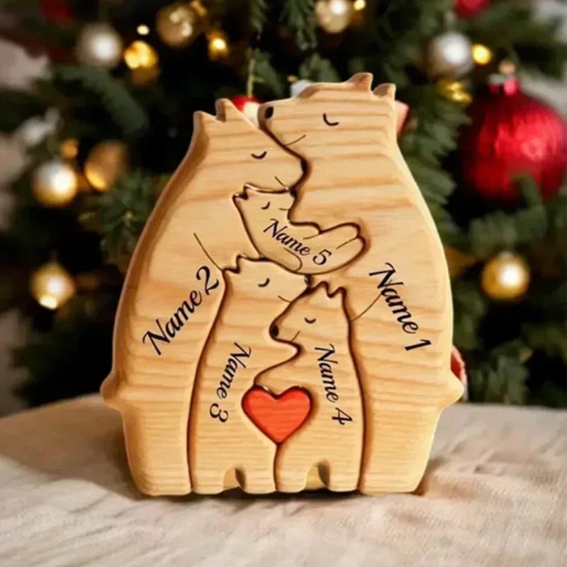 Familienliebe in Holz – Individuell graviert mit euren Namen